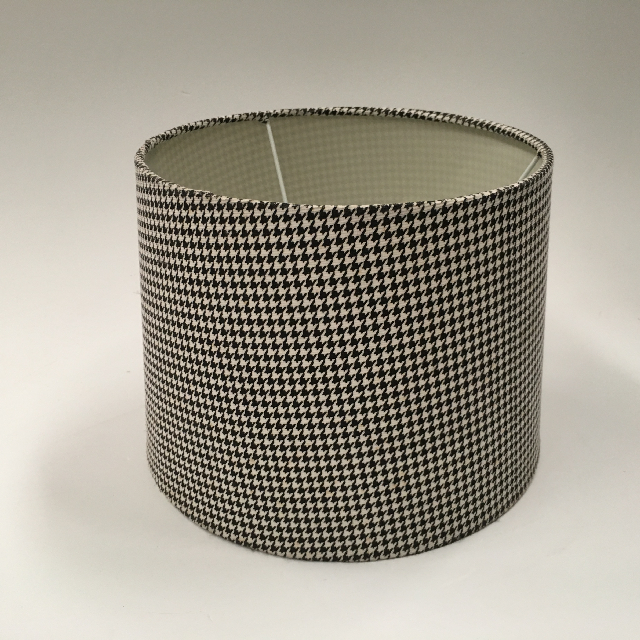 LAMPSHADE, Contemp (Small) - Drum, Black White Houndstooth